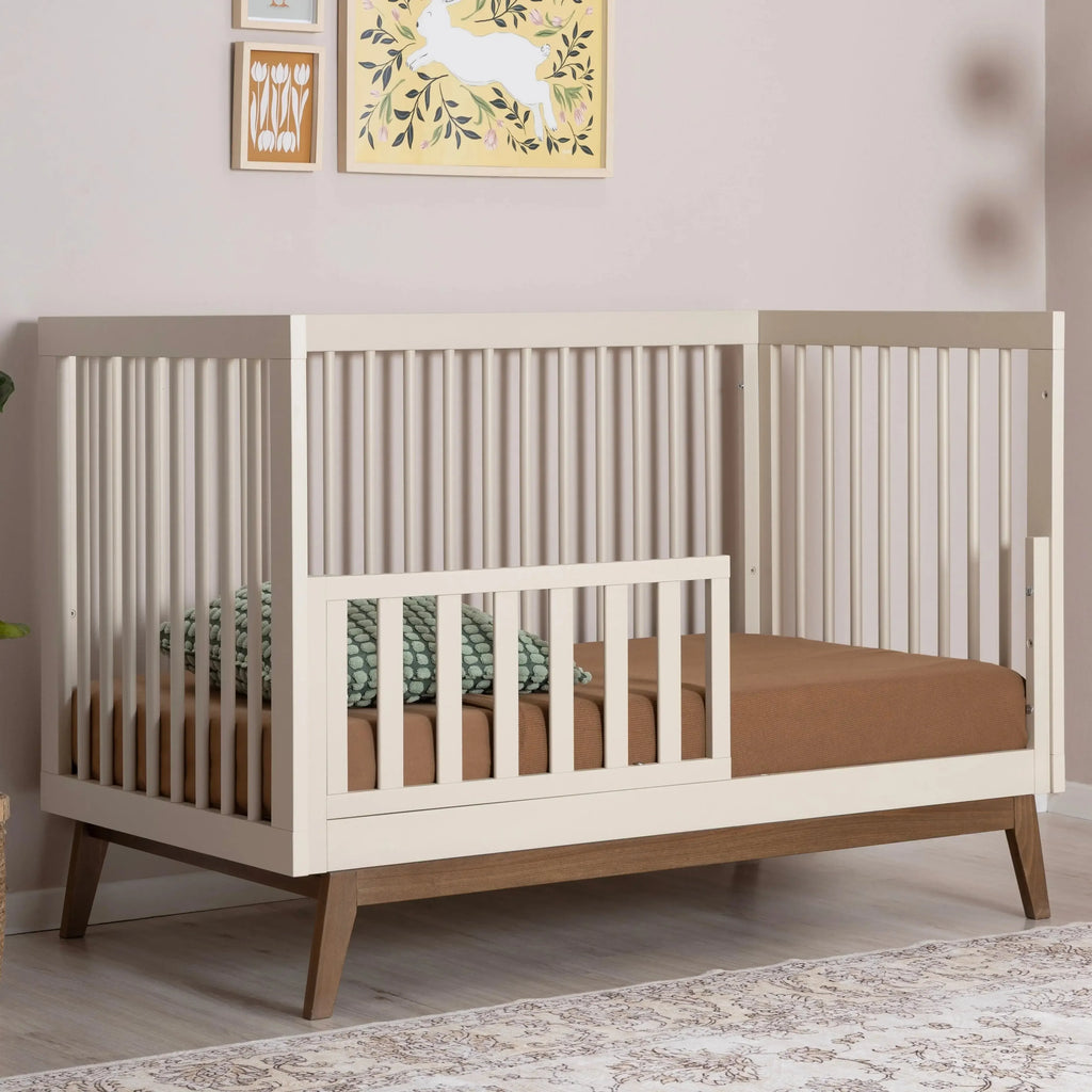 Dadada - Soho 3-in-1 Convertible Crib - Almond Milk + Walnut-Cribs-Posh Baby