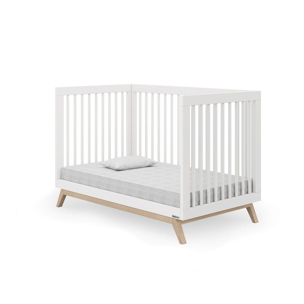 Dadada - Soho 3-in-1 Convertible Crib - White + Natural-Cribs-Store Pickup - IN STOCK NOW-Posh Baby