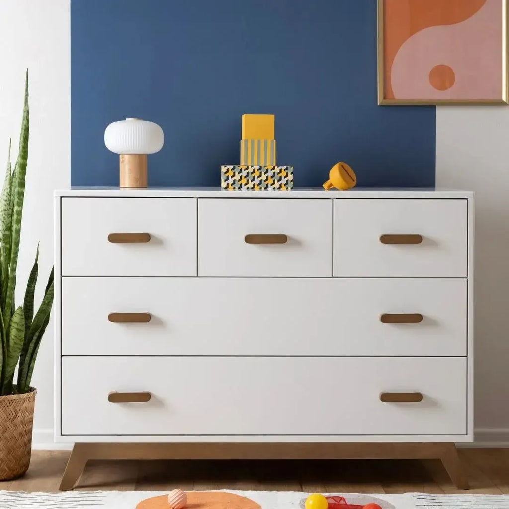 Dadada - Soho Five Drawer Dresser-Dressers + Changing Tables-White-Posh Baby