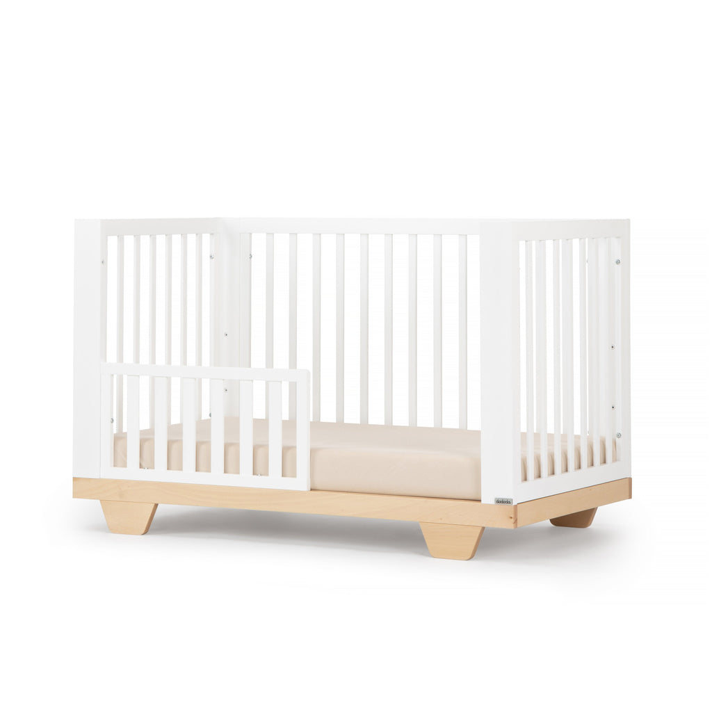 Dadada - Spirit 8-in-1 Convertible Crib - White + Natural-Cribs-Posh Baby