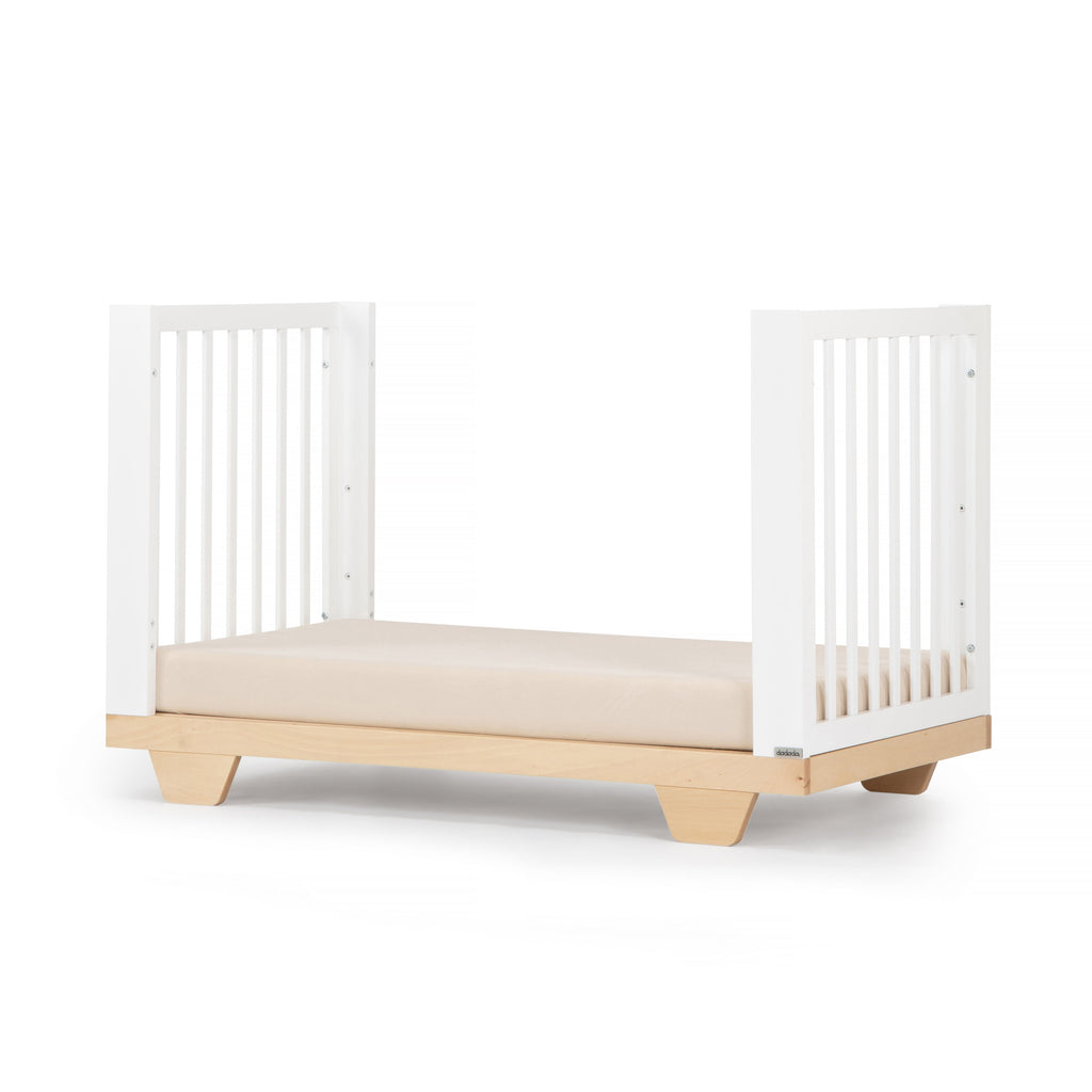 Dadada - Spirit 8-in-1 Convertible Crib - White + Natural-Cribs-Posh Baby