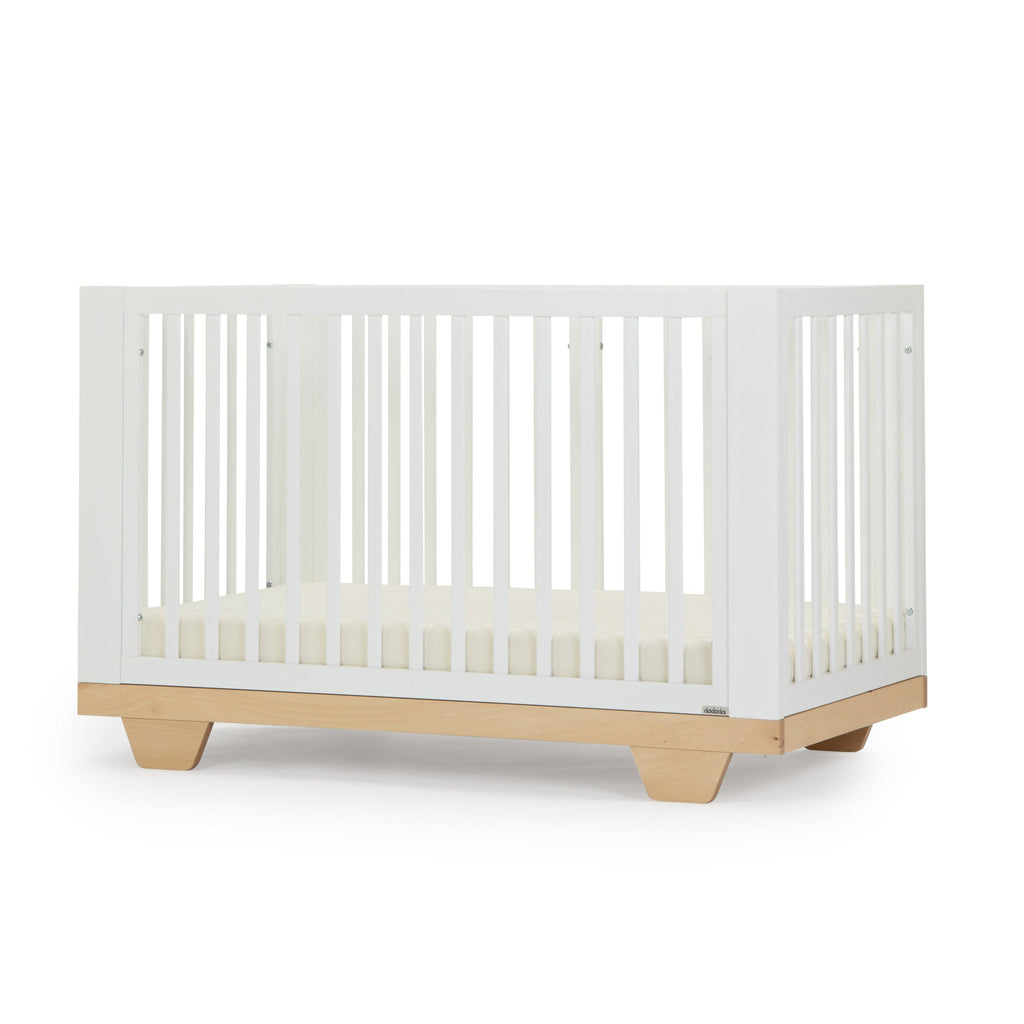 Dadada - Spirit 8-in-1 Convertible Crib - White + Natural-Cribs-Posh Baby