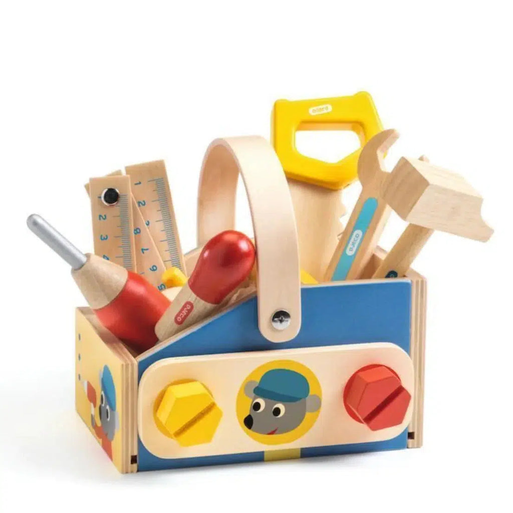 Djeco - Minibrico Wooden Toolbox Set-Pretend Play-Posh Baby
