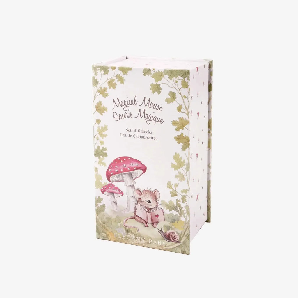 Elegant Baby - Ankle Socks - Magical Mouse (6 Pack)-Socks + Tights-0-12M-Posh Baby