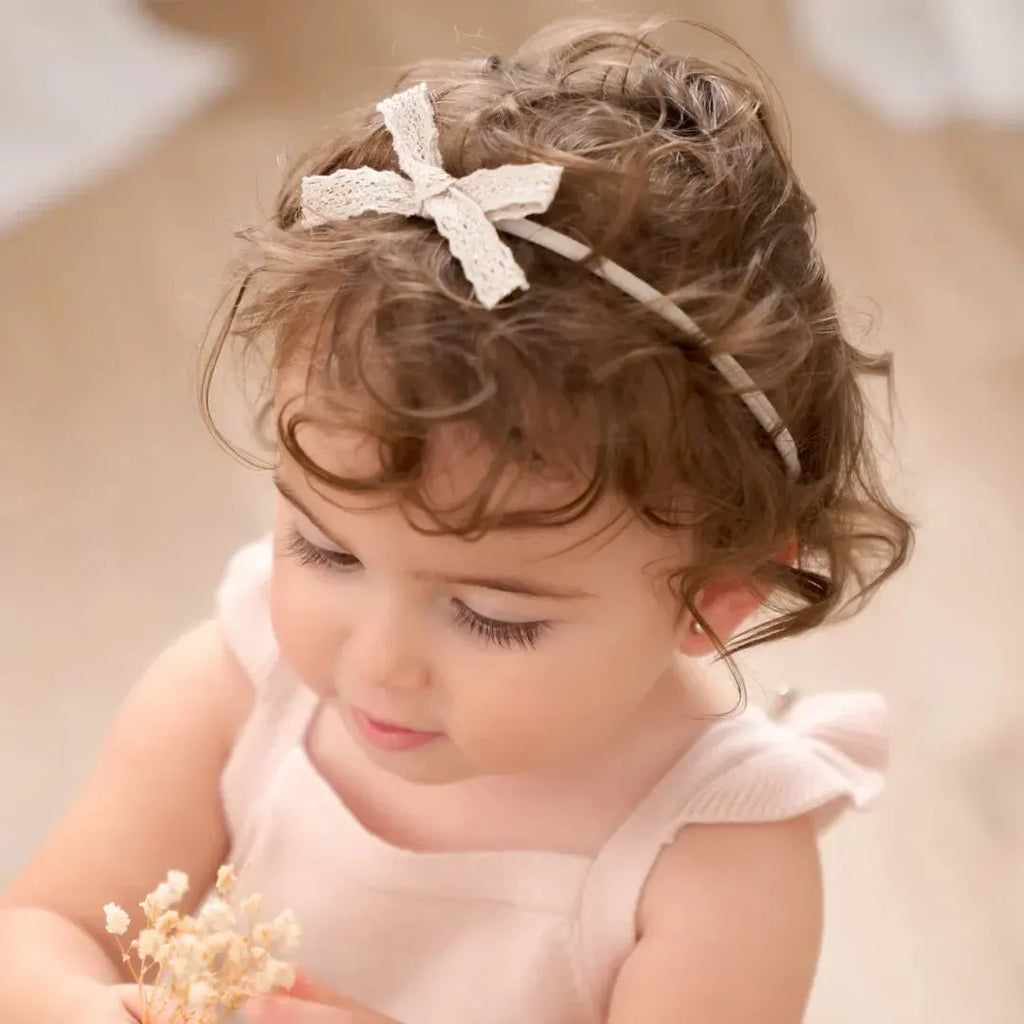 Elegant Baby - Headband Bows 3-Pack - Sparkle Lace-Hair Accessories-0-12M-Posh Baby