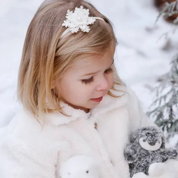 Elegant Baby - Headband - Pearl Snowflake-Hair Accessories-0-12M-Posh Baby