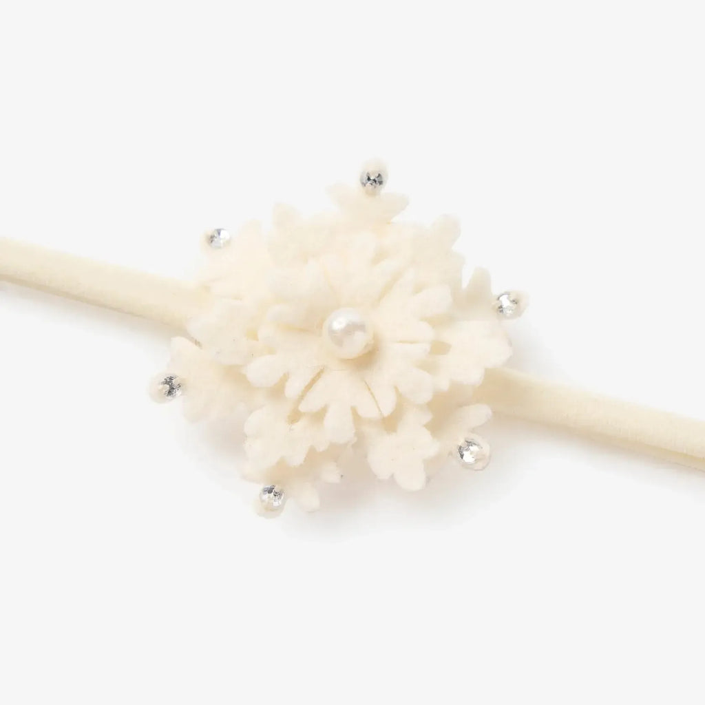 Elegant Baby - Headband - Pearl Snowflake-Hair Accessories-0-12M-Posh Baby