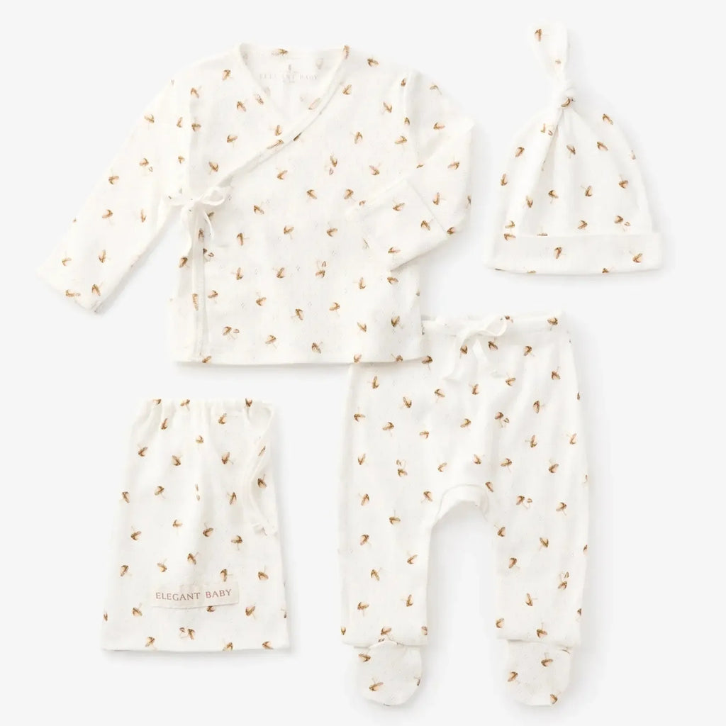 Elegant Baby - Organic Pointelle Take Me Home Set - Forest Mushroom-Sets-Preemie-Posh Baby