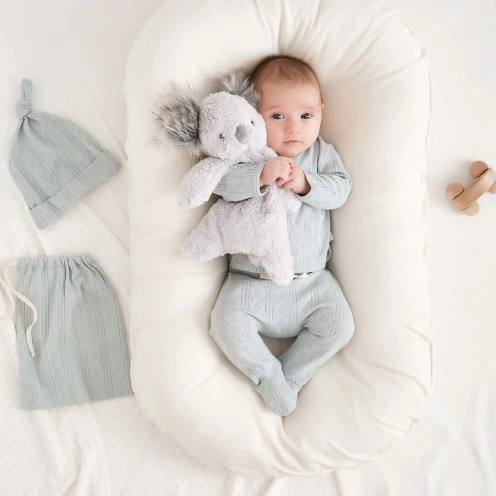 Elegant Baby - Organic Pointelle Take Me Home Set - Pale Blue-Sets-Newborn-Posh Baby
