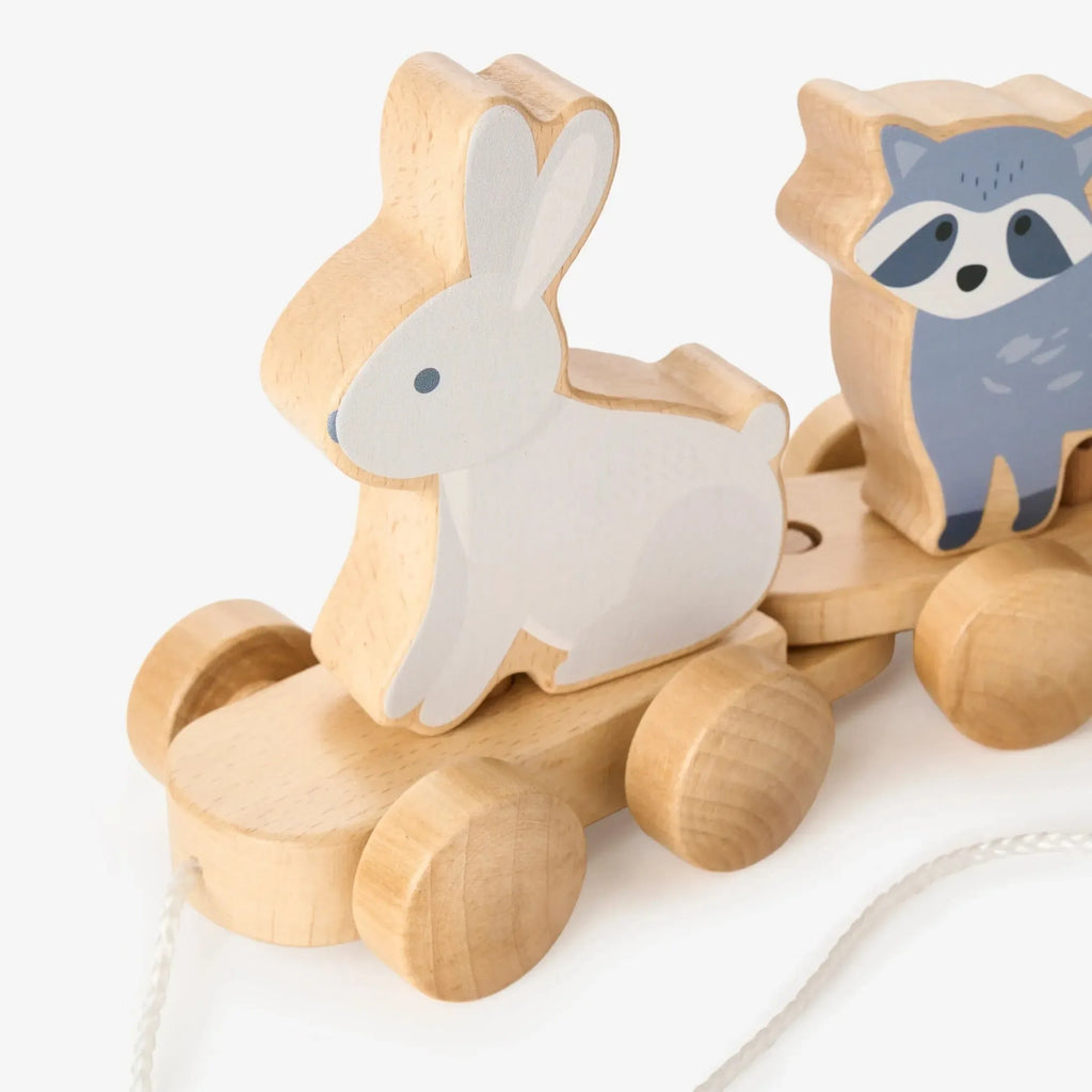 Elegant Baby - Wooden Pull Toy - Forest Animals-Interactive-Posh Baby