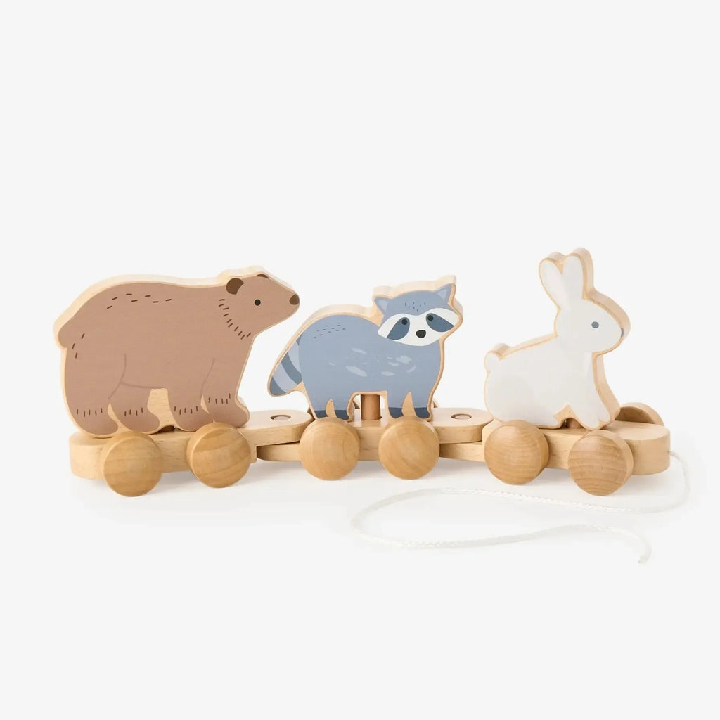 Elegant Baby - Wooden Pull Toy - Forest Animals-Interactive-Posh Baby