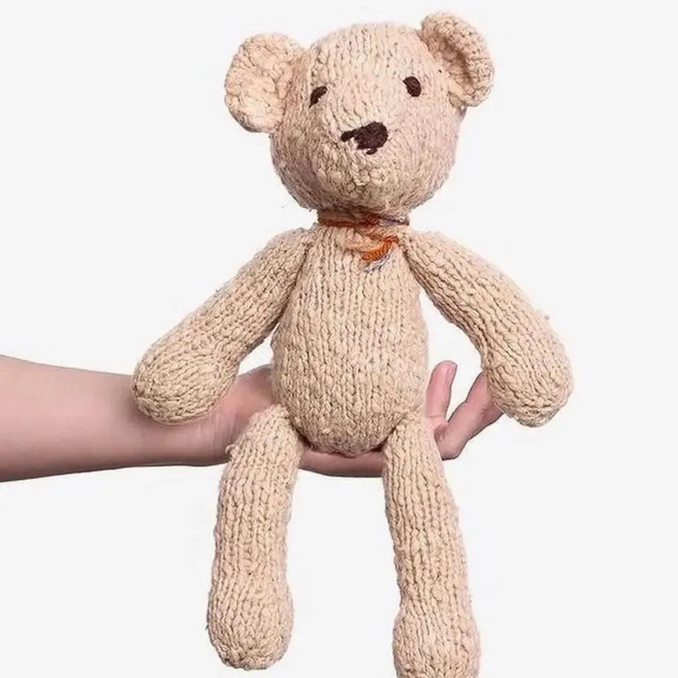 Finn + Emma - Handmade Organic Wool Knit Plush - Alfred the Bear-Plush-Posh Baby