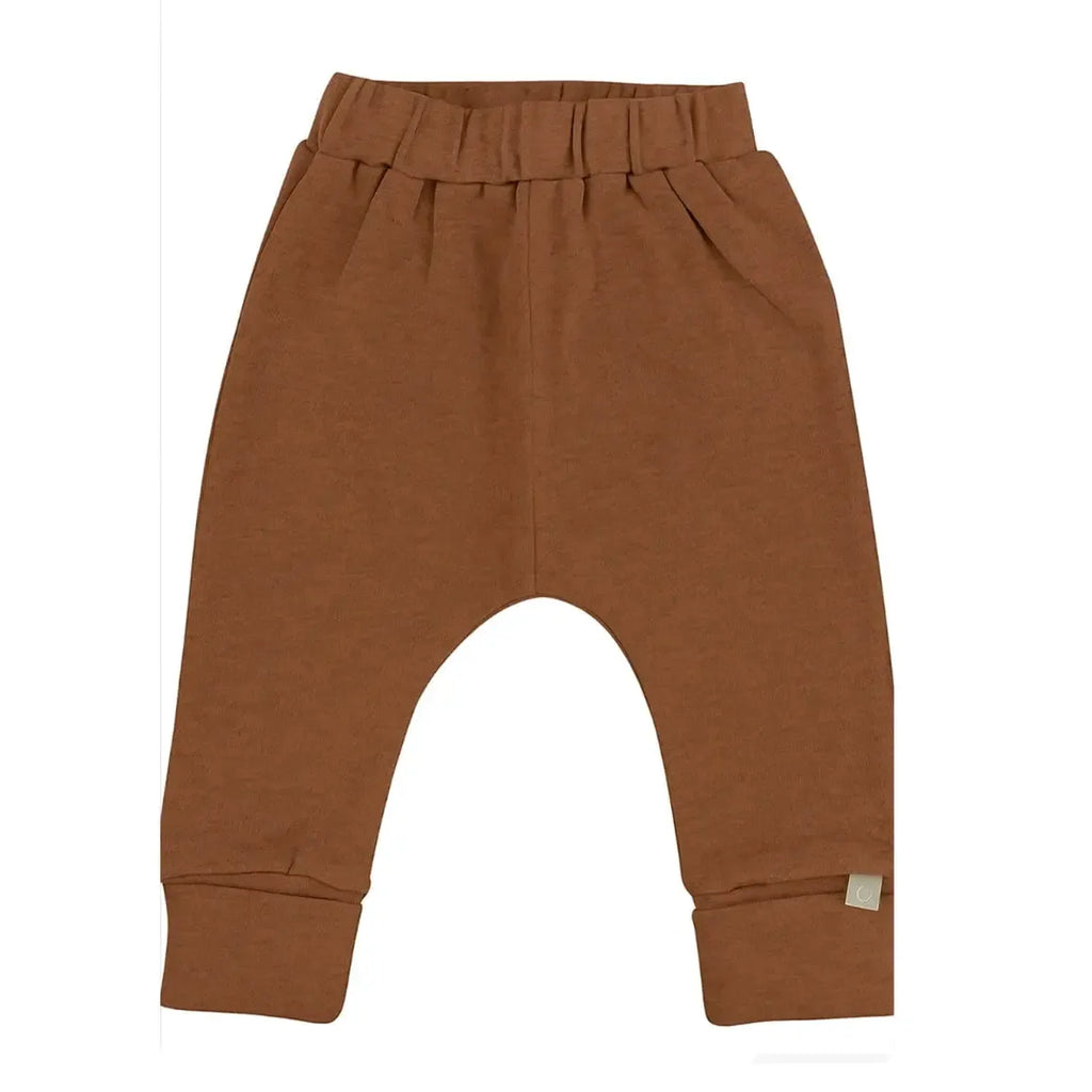 Finn + Emma - Organic Cuffed Leggings - Cinnamon-Bottoms-0-3M-Posh Baby