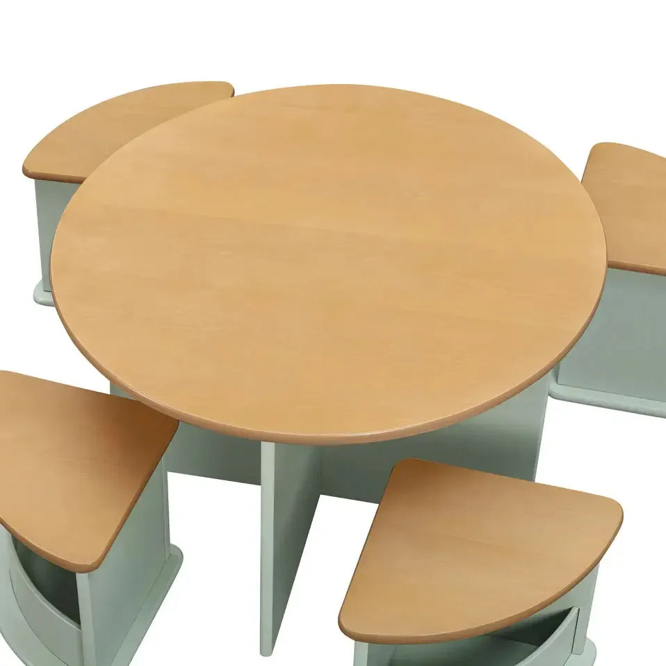 FLOOR MODEL - Babyletto - Nessa Nesting Play Table Set - Sage + Honey-FLOOR MODELS (OFFLINE)-Posh Baby