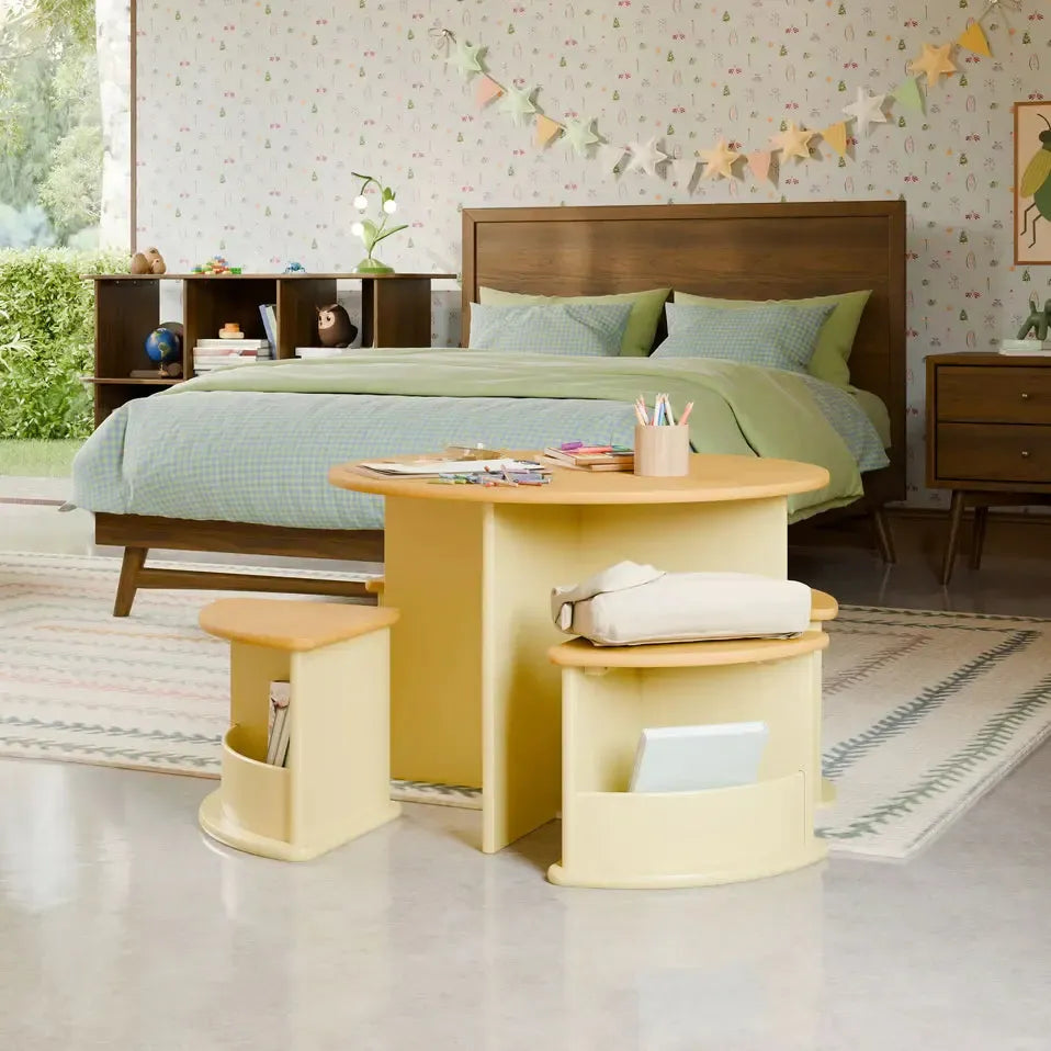 FLOOR MODEL - Babyletto - Nessa Nesting Play Table Set - Sage + Honey-FLOOR MODELS (OFFLINE)-Posh Baby