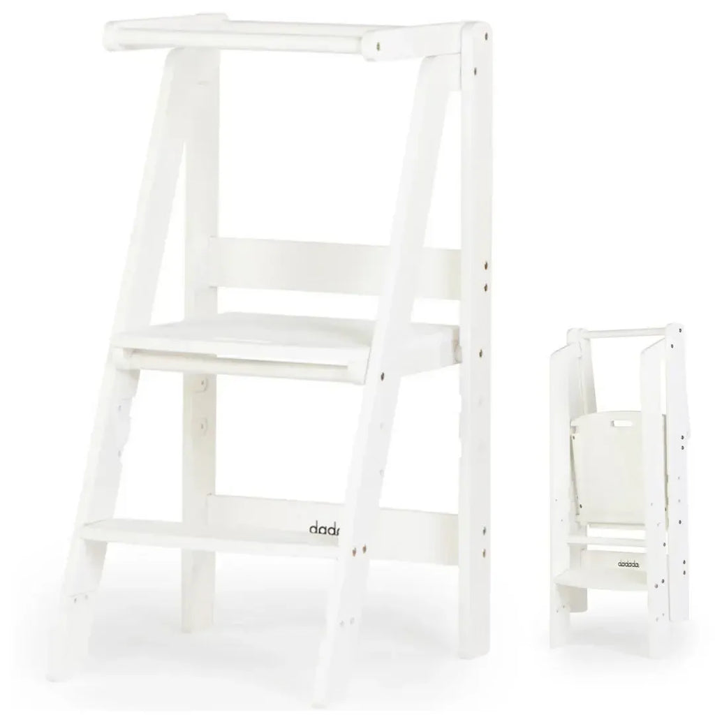 FLOOR MODEL - Dadada - Foldable Toddler Tower (NATURAL)-FLOOR MODELS (OFFLINE)-White-Posh Baby