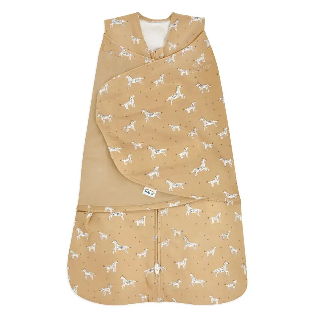 Halo - 100% Cotton Sleepsack Swaddle-2-in-1 Swaddles-Serengeti Zebra-Posh Baby