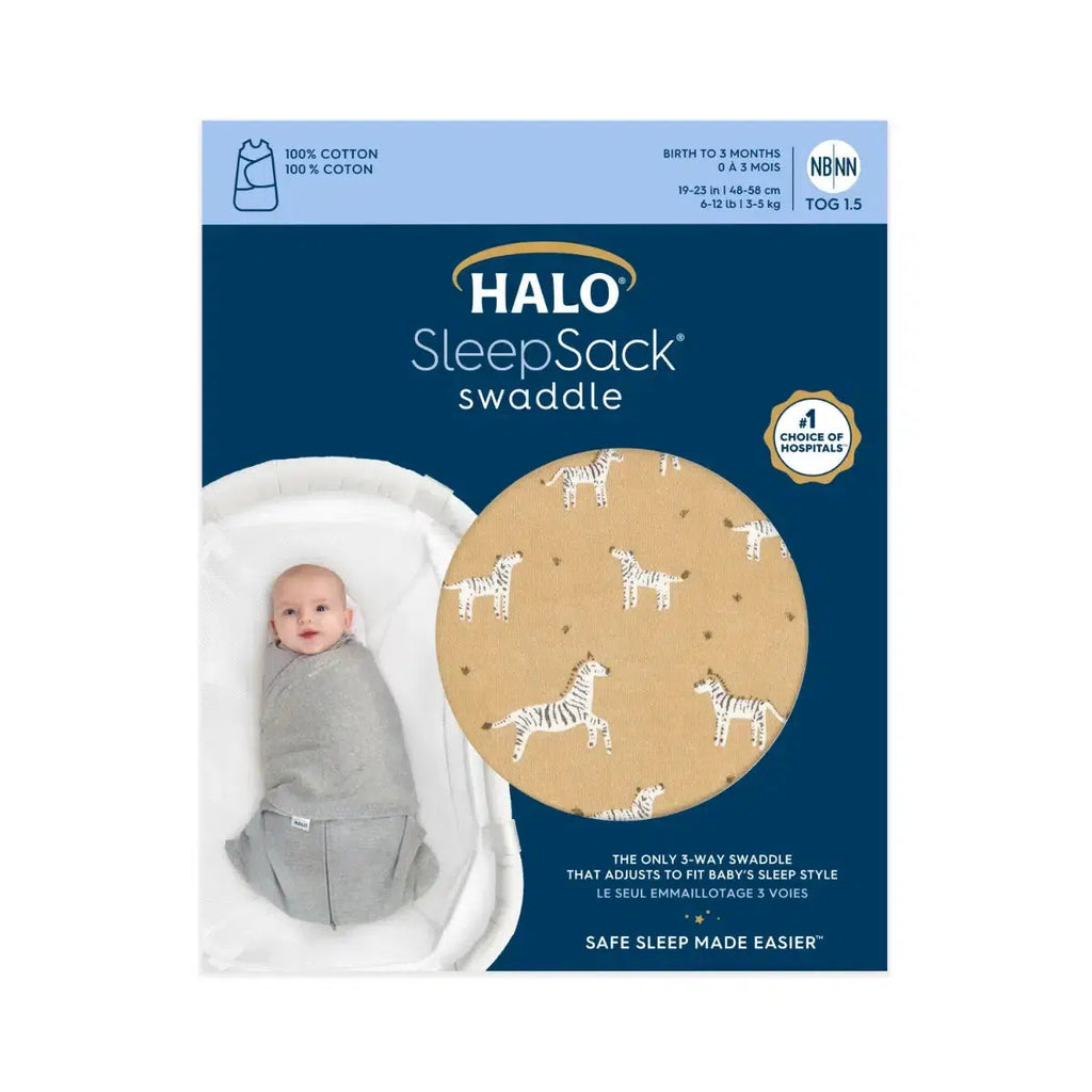 Halo - 100% Cotton Sleepsack Swaddle-2-in-1 Swaddles-Serengeti Zebra-Posh Baby