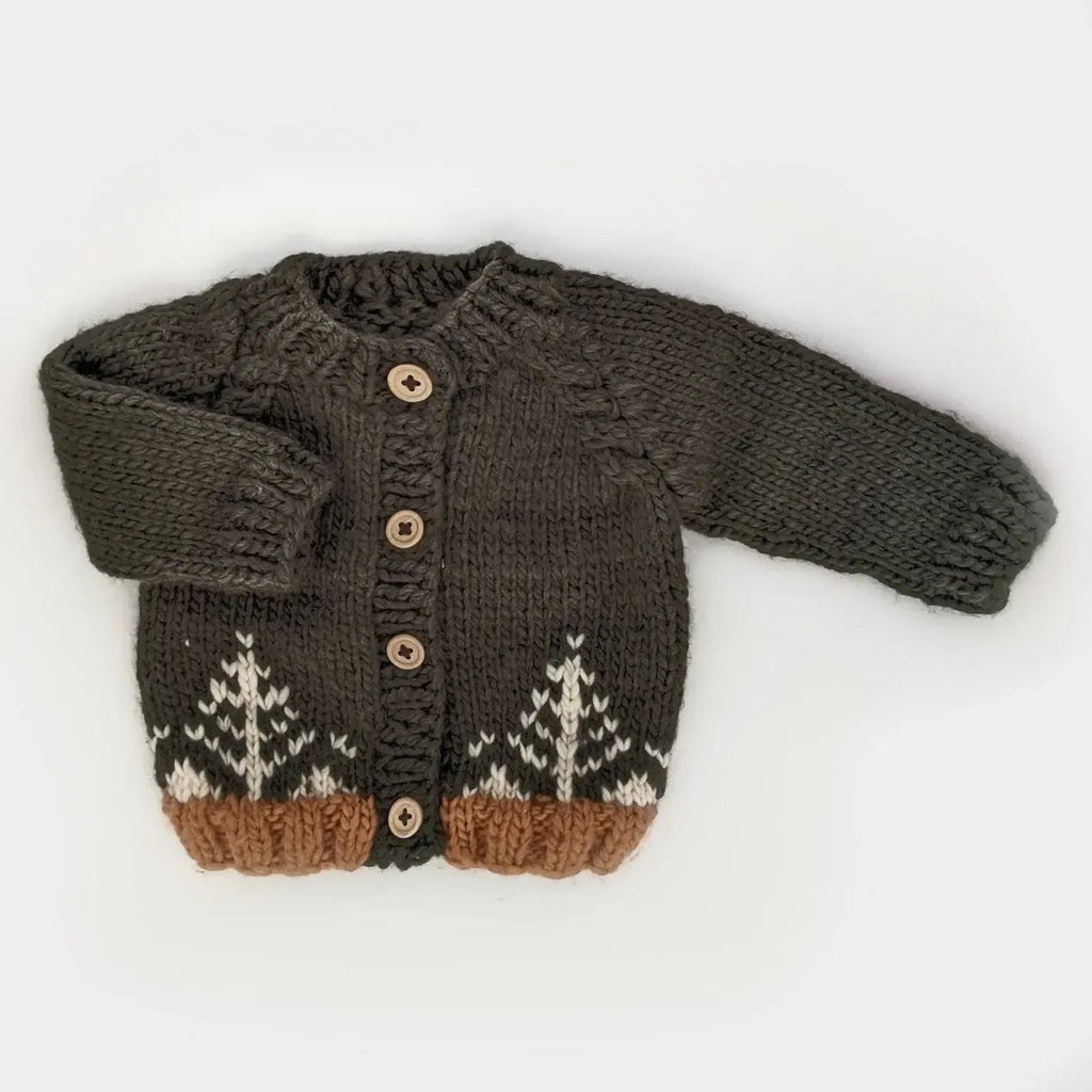 Huggalugs - Knit Cardigan - Forest Loden-Sweaters + Cardigans + Jackets-0-6M-Posh Baby