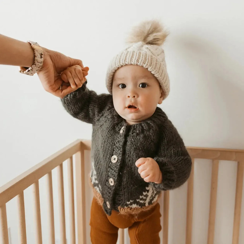 Huggalugs - Knit Cardigan - Forest Loden-Sweaters + Cardigans + Jackets-0-6M-Posh Baby