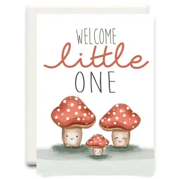 Inkwell Cards - Welcome Little One - Mushroom-Greeting Cards-Posh Baby