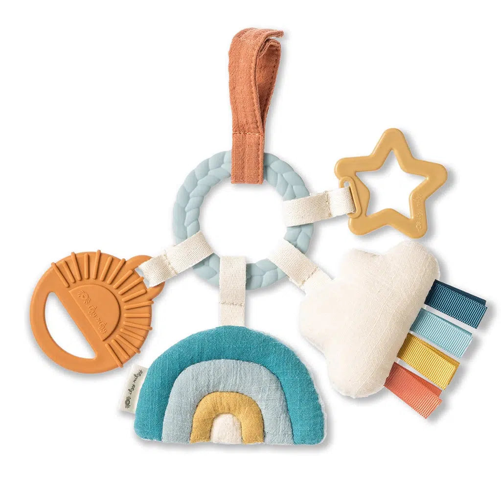 Itzy Ritzy - Bitzy Busy Ring Teething Activity Toy - Cloud-Attachable Toys-Posh Baby