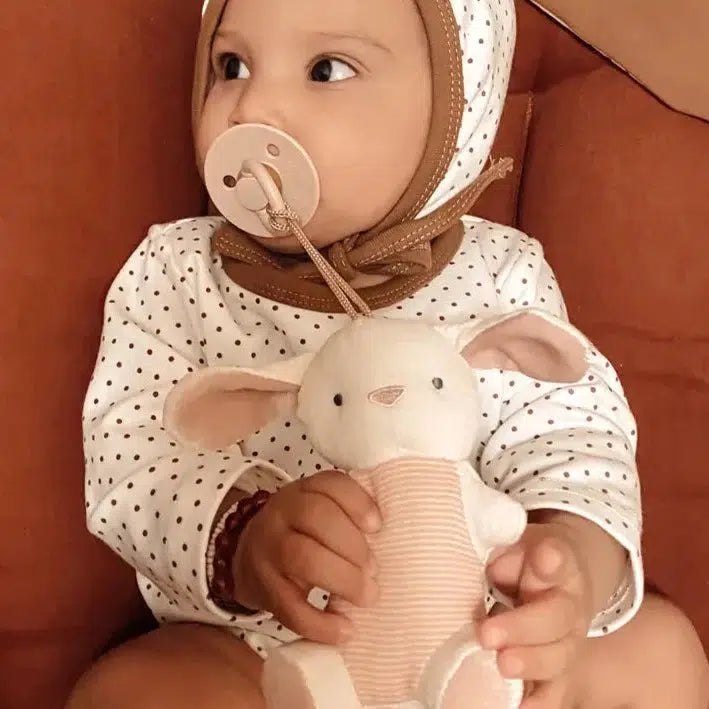 Itzy Ritzy - Bitzy Natural Rubber Pacifier + Stuffed Animal - Bunny-Pacifiers + Clips-Posh Baby