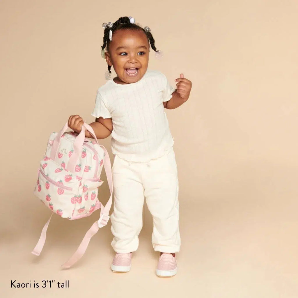 Itzy Ritzy - Bitzy Toddler Backpack - Strawberries + Cream-Kids Bags + Backpacks-Posh Baby