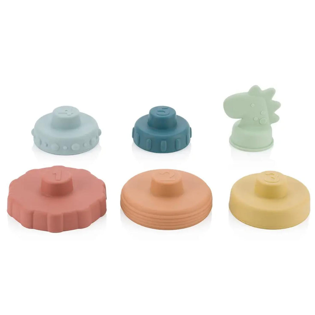 Itzy Ritzy - Itzy Dino Stacker - Muted-Stacking Toys-Posh Baby