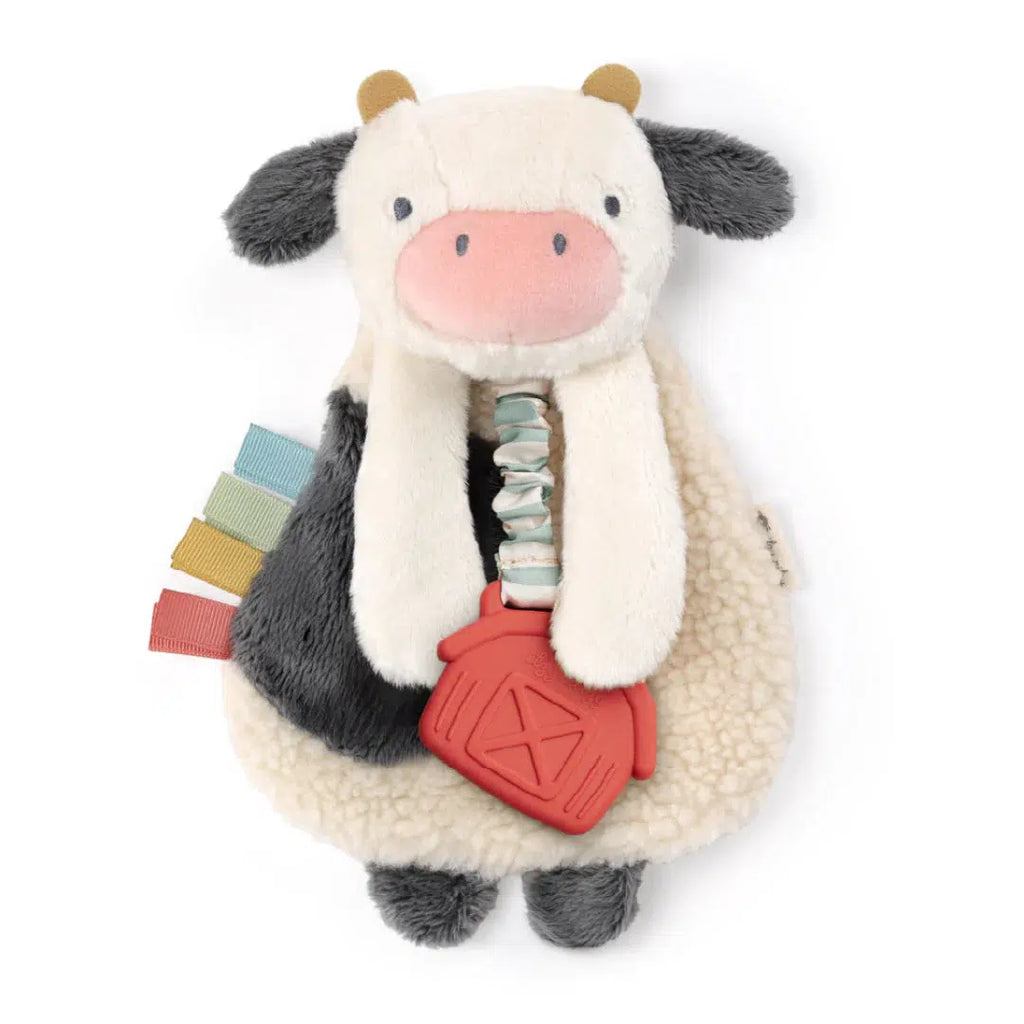 Itzy Ritzy - Lovey Plush + Teether Toy - Cow-Lovey + Security Blankets-Posh Baby