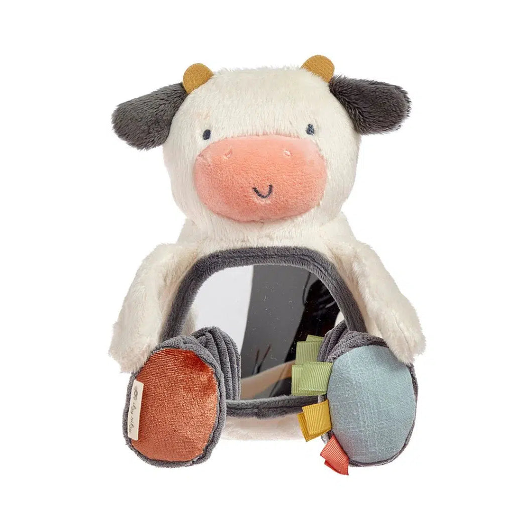 Itzy Ritzy - Sensory Tummy Time Mirror - Carmen the Cow-Attachable Toys-Posh Baby