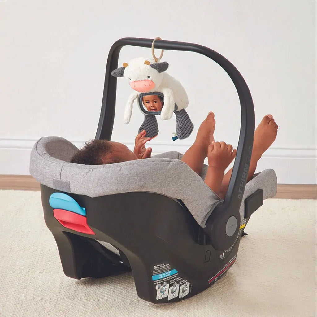 Itzy Ritzy - Sensory Tummy Time Mirror - Carmen the Cow-Attachable Toys-Posh Baby