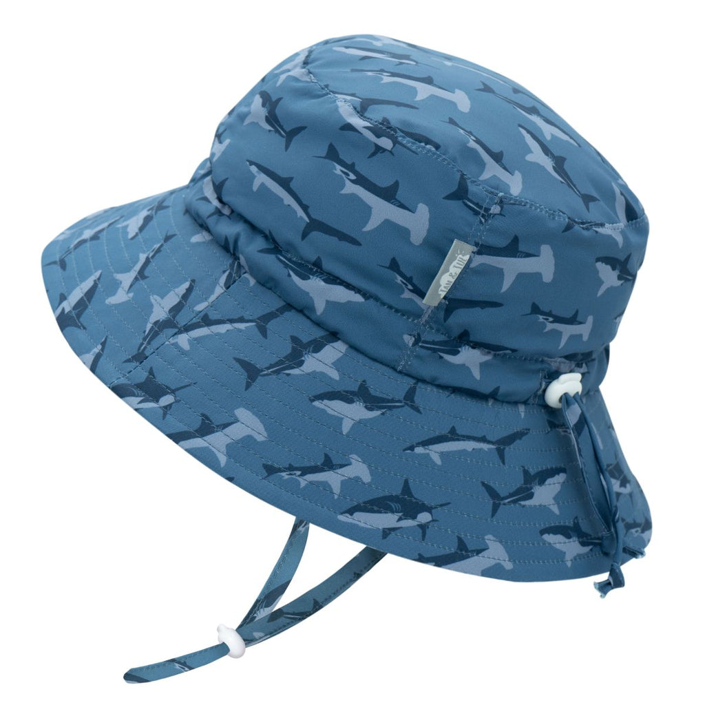 Jan + Jul - Aqua Dry Bucket Hat - Shark-Hats-0-6M (S)-Posh Baby