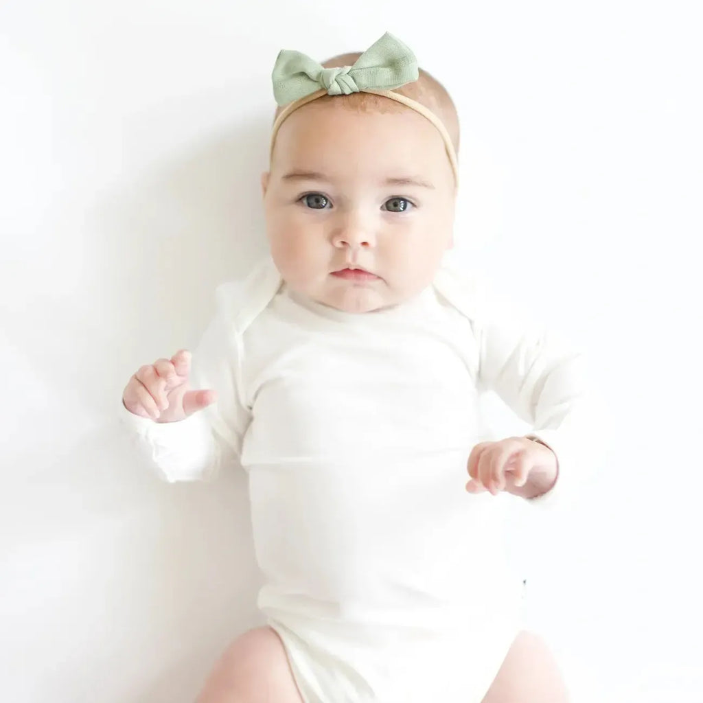 Kyte Baby - Bamboo Muslin Bow-Hair Accessories-Blush-Posh Baby