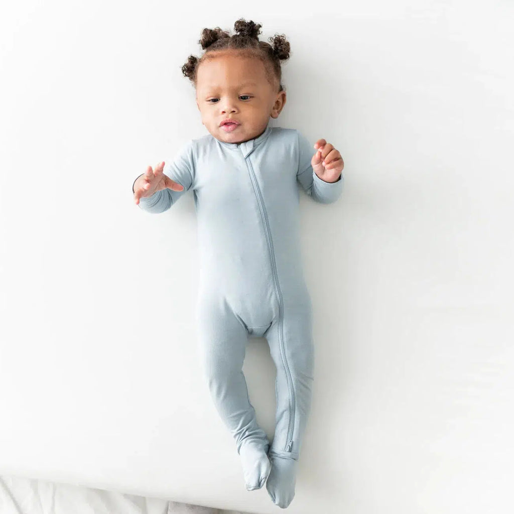 Kyte Baby - Zipper Footie - Fog-Footies + Rompers (Basic)-Newborn-Posh Baby