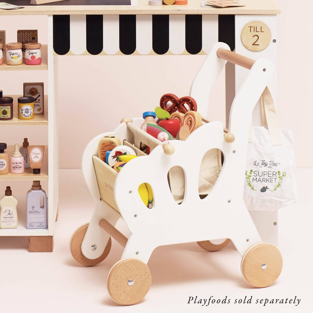 Le Toy Van - Shopping Grocery Trolley & Bag-Pretend Play-Posh Baby