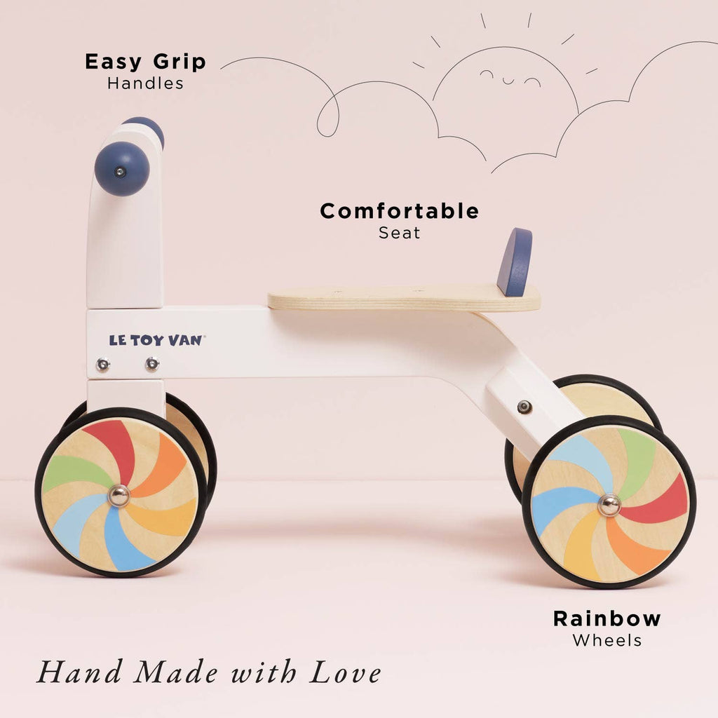 Le Toy Van - Wooden Rainbow Ride On Trike-Ride-On Toys-Posh Baby
