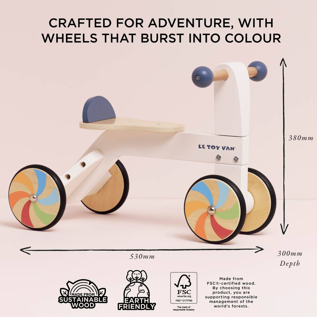 Le Toy Van - Wooden Rainbow Ride On Trike-Ride-On Toys-Posh Baby