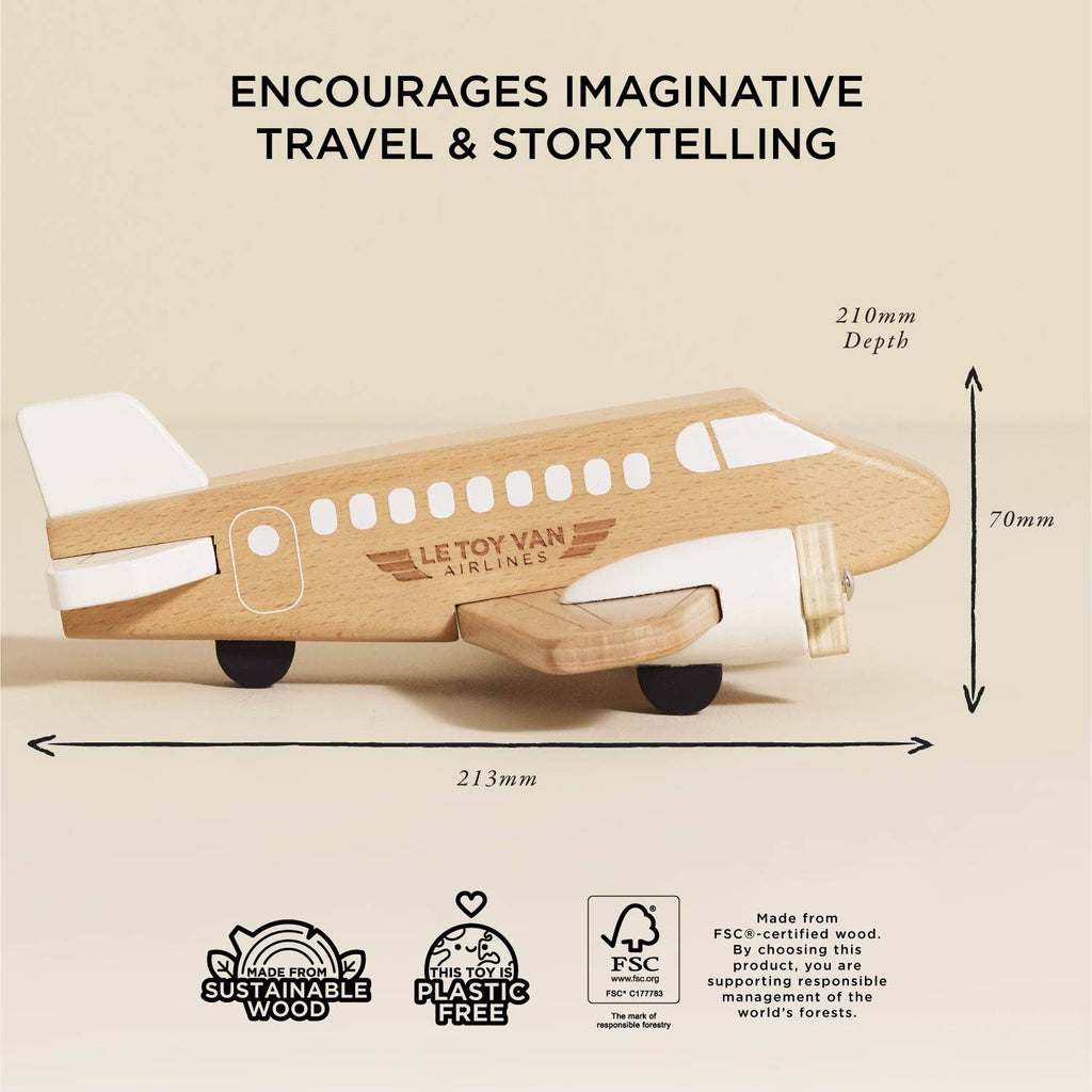 Le Toy Van - Wooden Toy Plane-Pretend Play-Posh Baby