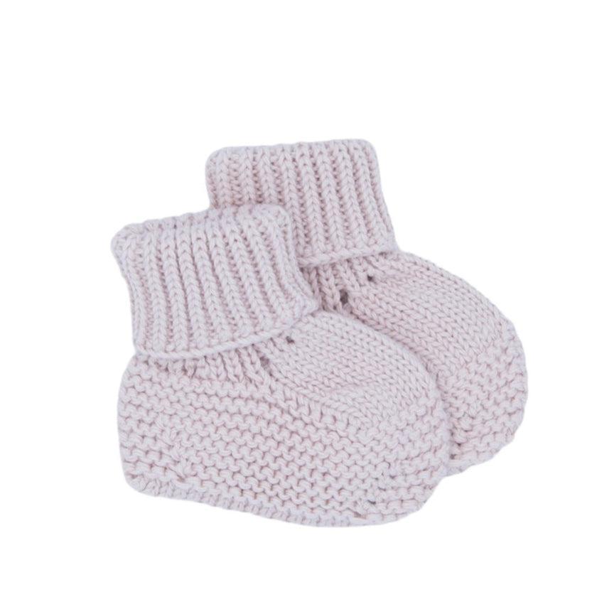 Li + Me - Knit Booties - Light Pink-Shoes + Booties-1-3M-Posh Baby