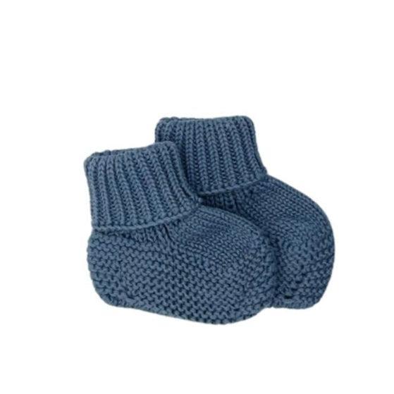Li + Me - Knit Booties - Ocean-Shoes + Booties-1-3M-Posh Baby
