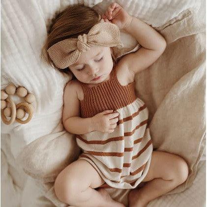 Li + Me (Made in Spain) - Knit Tank Dress - Clay Stripe-Dresses-1M-Posh Baby