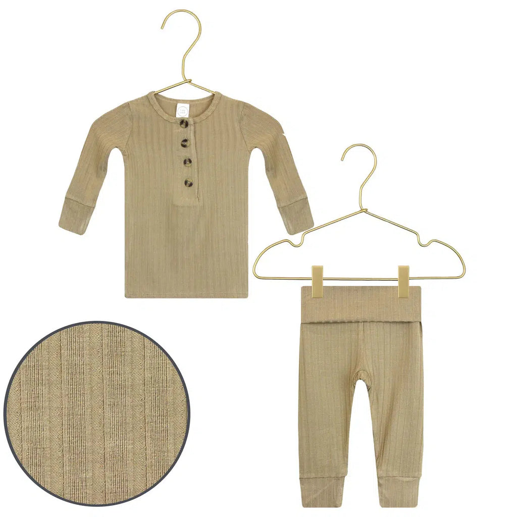 Lou Lou & Co - Top + Bottom Set - Sand-Sets-6-12M-Posh Baby