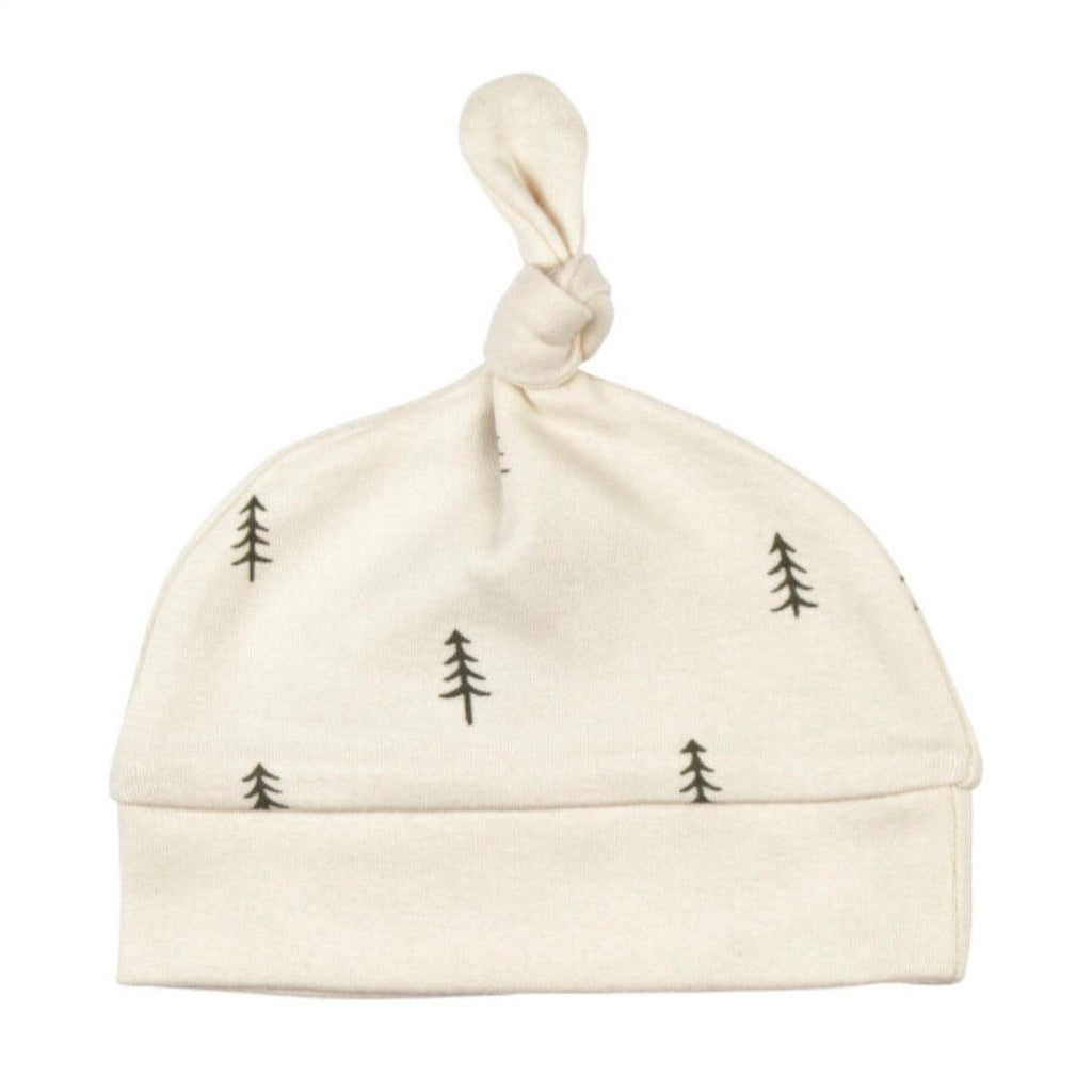 Lovedbaby - Organic Banded Top-Knot Hat - Buttercream Tree-Hats-0-3M-Posh Baby
