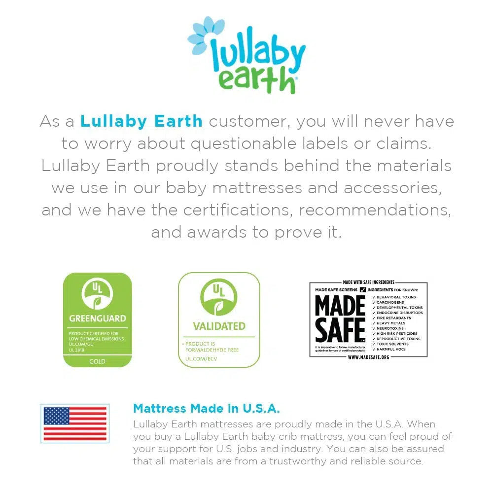 Lullaby Earth - Healthy Support Waterproof Crib Mattress - Single Sided-Crib Mattresses-Posh Baby