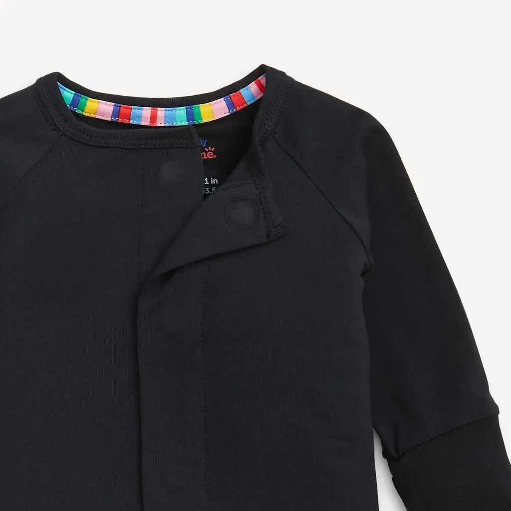 Magnetic Me - Modal Convertible Coverall - Onyx Jet Black-Footies + Rompers (Basic)-Newborn-Posh Baby