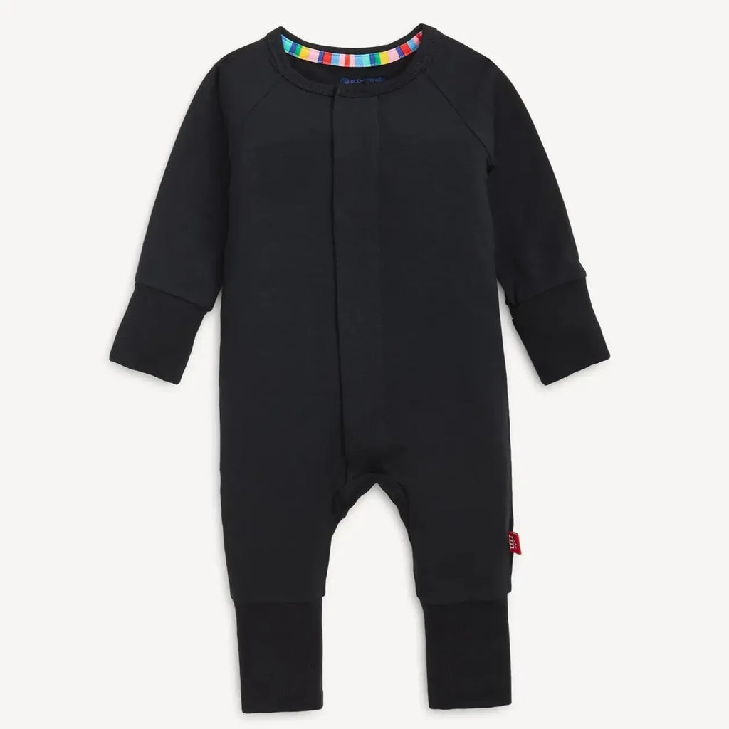 Magnetic Me - Modal Convertible Coverall - Onyx Jet Black-Footies + Rompers (Basic)-Newborn-Posh Baby