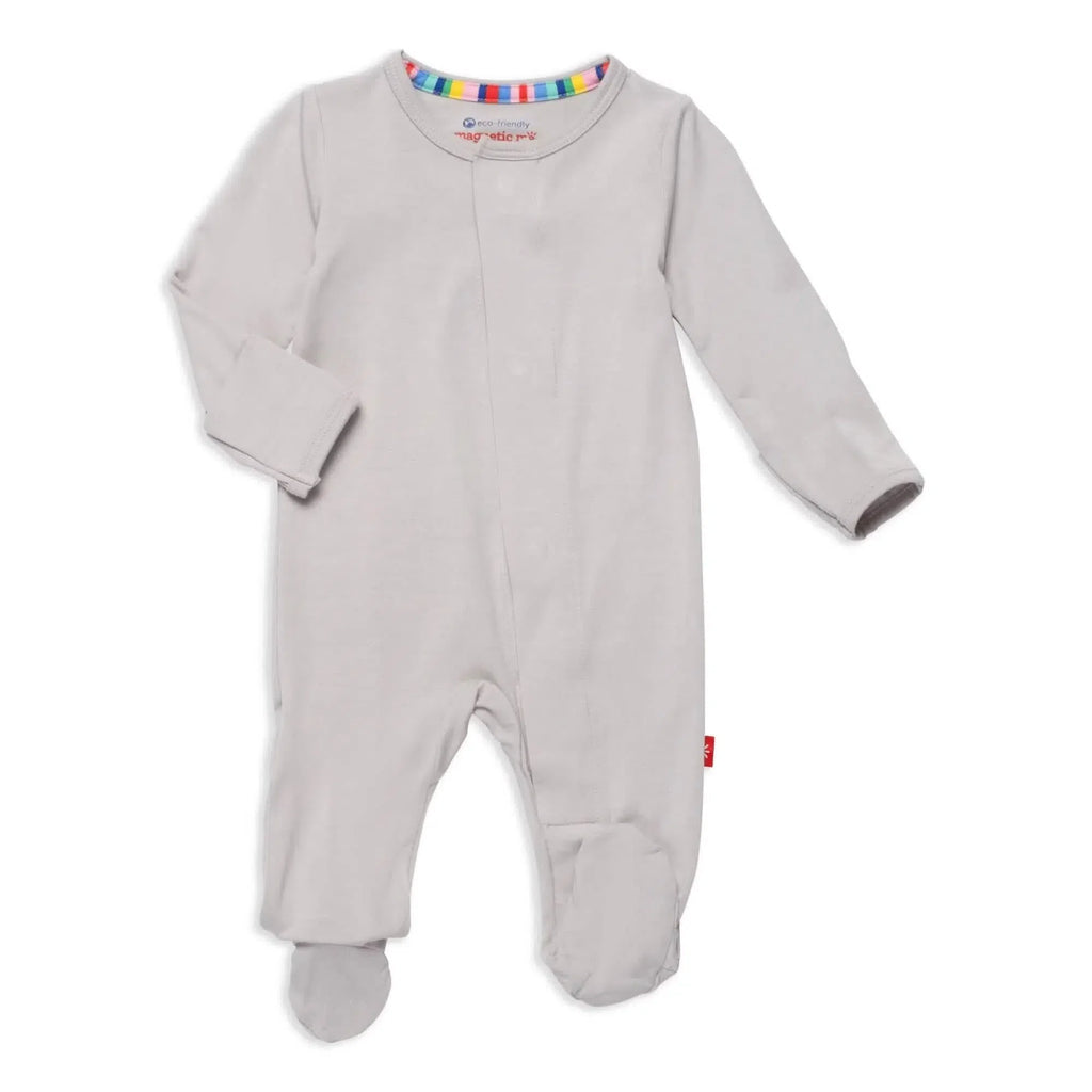 Magnetic Me - Modal Footie - Wind Chime Gray-Footies + Rompers (Basic)-Preemie-Posh Baby