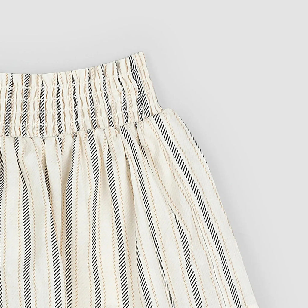 Miles - Woven Linen Skirt - Cream Stripes-Skirts-9-12M-Posh Baby