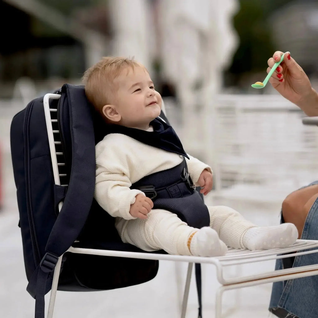 MiniMeis - The Diaper Baby Backpack + Baby Seat-Diaper Bags-Black-Posh Baby